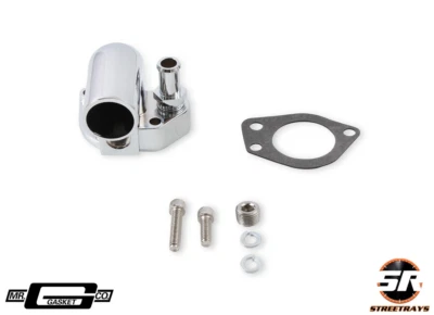 Carcasa termostato Mr Gasket 9713/90° fijo acero cromado para 62-97 SBF (NUEVO) Foto 1 de 4