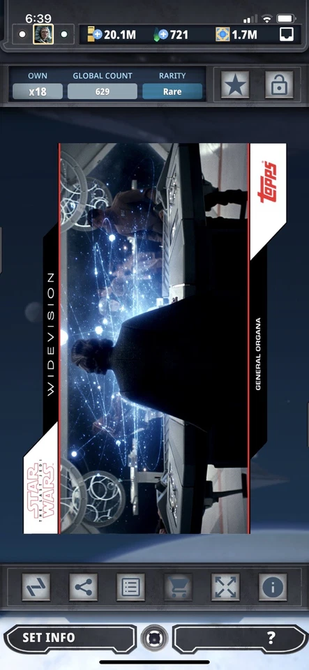 Topps Star Wars Digital Card Trader TLJ Organa Widevision Insert Award - Image 1 of 1