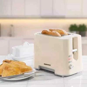 Daewoo 2 Slice Toaster with Defrost Reheat & Cancel Functions 800W Cream SDA1688 - Picture 1 of 5