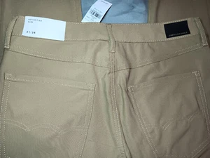NEW AMERICAN EAGLE 31 x 32 pants beige SLIM FIT ACTIVE FLEX men's STRETCH NWT - Picture 1 of 6