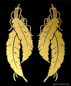Native American Feathers Decals Detailed mirrored image decal vinyl sticker - Picture 1 of 9