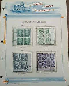 U.S - 1966 - 1968 - PROMINENTS AMERICAN SERIES -BLOCKS OF 4 STAMPS MH & MNH-238 - Picture 1 of 1