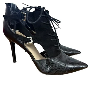 Nine West Nite Owl Womens High Heels Stilettos Lace Up Goth Shoes Party sz 9 - Picture 1 of 16