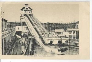 B&W VIEW,THE CHUTES,EARLY WATER RIDE~SAN FRANCISCO,CA - Picture 1 of 1