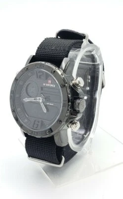 Naviforce For Dream NF9134M Mens Black Weaved Analog and Digital Watch #216  - Image 1 of 4