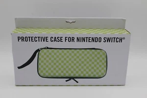 PROTECTIVE CASE FOR NINTENDO SWITCH GREEN CHECKERED C2822 - Picture 1 of 4