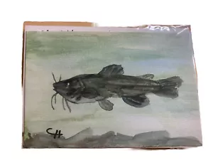 Original watercolor of Catfish Art Artwork Painting by Cheryl Hoyt - Picture 1 of 5