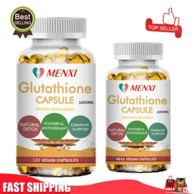 1000mg L-Glutathione Capsules Antioxidant Skin Lightening Whitening Anti Aging - Image 1 of 4