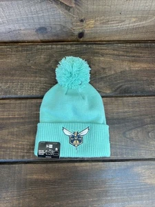 Cappello berretto nuovo epoca Charlotte Hornets Teal Pom Pom maglia con polsini - Foto 1 di 9