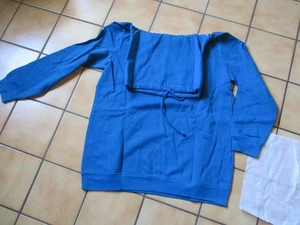 Sweatshirt Shirt blau 44 46 unbenutzt mit großem Kragen ca. 70 cm lang - Bild 1 von 6
