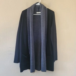 Babaton Aritzia Merino Wool Blend Open Shawl Collar Long Cardigan Sweater Large - Picture 1 of 7