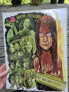 Carrie Stephen King 11x14 Print ARTIST SIGNED Bam Box 365/750 Rare Carrie White - Bild 1 von 3