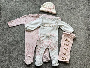 Ted baker 5 Piece Outfit set Baby Girl Print & White. - Picture 1 of 11