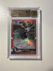 Nick Madrigal Ssp #’d /5 Bgs 9.5 1st Bowman Chrome Red Refractor Rc Auto - Picture 1 of 2