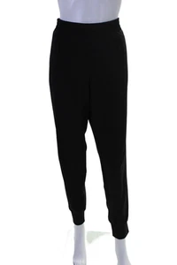 Aqua Womens Draped Smocked Elastic Waist Tapered Ankle Pants Black Size L - Picture 1 of 5