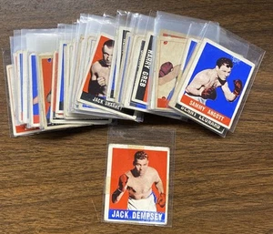 RARE 1948 Leaf Boxing Cards Complete Set QTY 49 SUGAR ROBINSON JOE LOUIS DEMPSEY - Picture 1 of 9