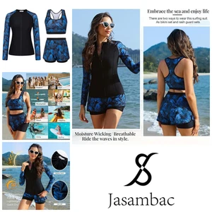 Womens Bikini Set Size L Push Up Bikini Top Rashguard High Waist Short Swimsuit - Picture 1 of 7