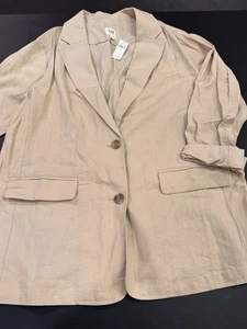 Women’s NWT Gap Linen x Boxy lightweight Blazer Sz XL  Preppy Academia - Picture 1 of 14
