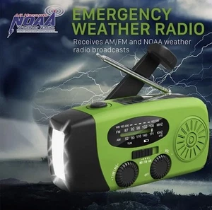 Portátil AM FM Manivela Solar Cuerda Radio Dinamo USB Cargador Luz - Imagen 1 de 17