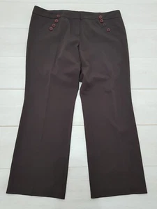 EVANS ESSENCE Office Workwear Trousers Size 20 W42 L30 Brown Zip Stretch Smart - Picture 1 of 9