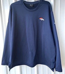 Mens Nike Denver Broncos Shirt M Medium Blue NFL Long Sleeve On Field Apparel - Picture 1 of 8
