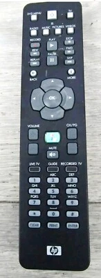 Genuine HP Windows Media Center Remote Control 5187-6727 Black Tested & Ready - Image 1 of 4