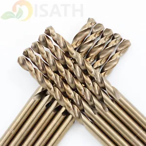 10pcs 3/16" HSS M35 Cobalt Steel Drill Bit Split Point Jobber Length Round Shank - Picture 1 of 10