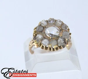 Antique Rose-cut Diamond, 8K Rose Gold Ring - Picture 1 of 14