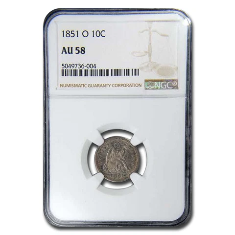 1851-O Liberty Seated Dime AU-58 NGC - SKU#252905 Cover