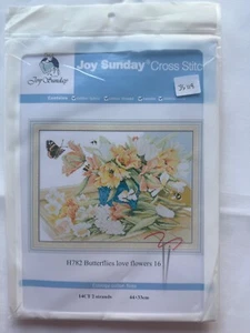 Kit punto de cruz Joy Sunday - Mariposas Love Flowers 16 H782 - Imagen 1 de 8