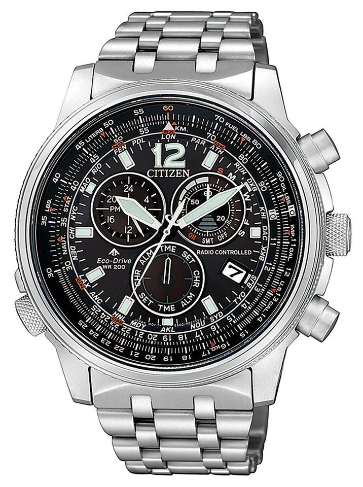 Citizen Promaster 43mm Silberes Edelstahlgehäuse mit Silberem Edelstahlarmband Armbanduhr für Herren