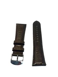 MICHELE ESPRESSO SPARKLE LEATHER 20mm WATCH STRAP - $120 HUNGARY - Picture 1 of 3