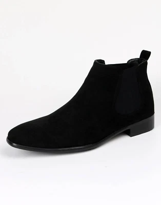 Botas de Hombres Casuales Formales Elegantes Altas Zapatos Mocasín Botín Negro Foto 1 de 4