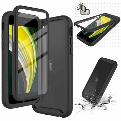 Funda híbrida transparente protectora de pantalla incorporada para iPhone SE 2020/SE 2022/7/8 Foto 1 de 4