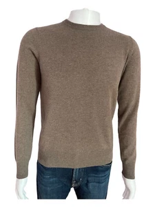 Loro Piana Quality Mens 100% Baby Cashmere CrewNeck Sweater Small Brown Rtl $950 - Picture 1 of 11