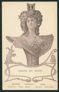 French 1900 Poster STYLE Ad THERESE DES SALONS Hair Coiffure PERFUMES ~ VASTA - Picture 1 of 1