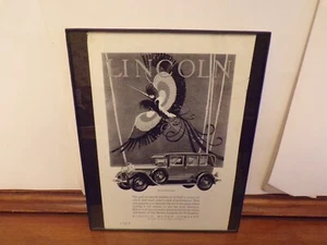 1927 vintage original print ad Ford Lincoln Motor Company Sedan Framed 10x8 - Picture 1 of 5
