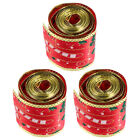3Pcs Christmas Wired Edge Ribbon for Gift Wrapping and Crafting