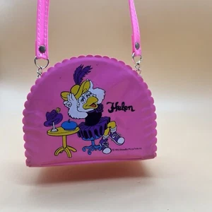 RARE 1993 HELEN HENNY PINK PIZZA TIME BAG SNAP PURSE 4"H X 5"W Chuck E Cheese - Picture 1 of 10