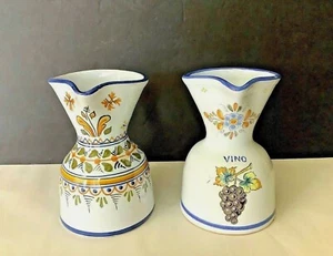 Pair Vintage Hand Painted Spain TALAVERA Pottery Wine/Sangria Beverage Pitchers - Picture 1 of 6