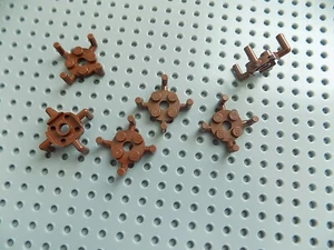 Lego Plate Round 2x2 with Pin Hole 4 Arms Up 98274 lot of 6 great for trees - Picture 1 of 2