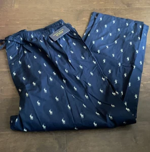 Polo Ralph Lauren Mens Pajama Pants Navy Blue NWT 3X Cotton Pony Logo - Picture 1 of 2