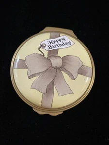 Halcyon Days Emaille aufklappbare Schmuckschatulle Happy Birthday 2014 - personalisiert - Bild 1 von 4