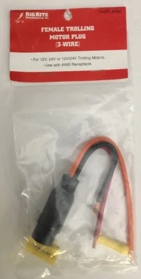 495 Rig Rite Female Trolling Motor Plug 3 Wire for 12V 24V-RARE-SHIPS N 24.HOURS - Image 1 of 4