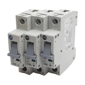 Lot of 3 Allen Bradley 1492-SP1C020 Circuit Breaker, 1-Pole, 2A 240/415VAC - Picture 1 of 8