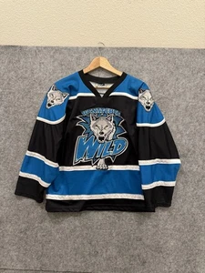 WENATCHEE WILD Jersey Youth Medium Blue WHL Hockey Embroidered Athleisure - Picture 1 of 5