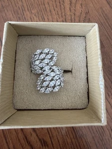 Sterling Silver 925 CN FZN bypass CZ Ring Size 6 JTV 1 - Picture 1 of 2