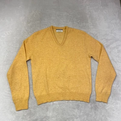 Suéter Revere Para Hombres Cuello en V Lana de Cordero Mezcla de Poliéster Amarillo Talla L Foto 1 de 4
