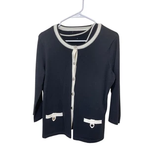 Conjunto de cárdigan negro sin mangas tejido cárdigan con botones - Imagen 1 de 3