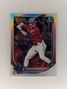 2025 Bowman Connor Norby Chrome Red Rookie Redemption SP RC #46 MARLINS RC - Bild 1 von 2